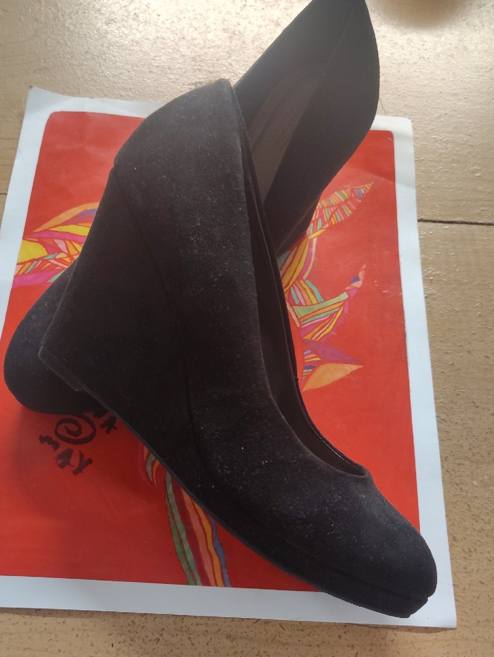 Apt. 9 Black Suede Wedge Pumps